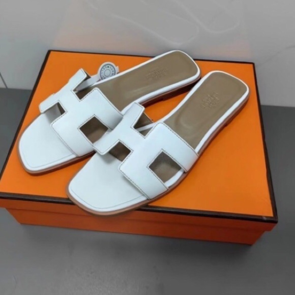 Luxury Hermes Sandals - White, Size [EU38]